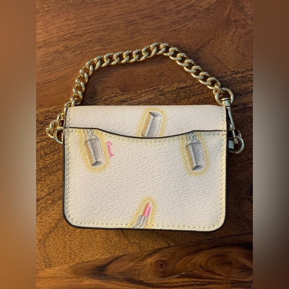 COACH Poppy Chalk Leather Lipstick Print Crossbody w/Card Case - Picture 15 of 15